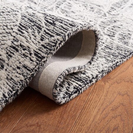 Safavieh 6 x 6 ft. Metro Hand Tufted Round Area Rug; Black & Ivory MET880Z-6R